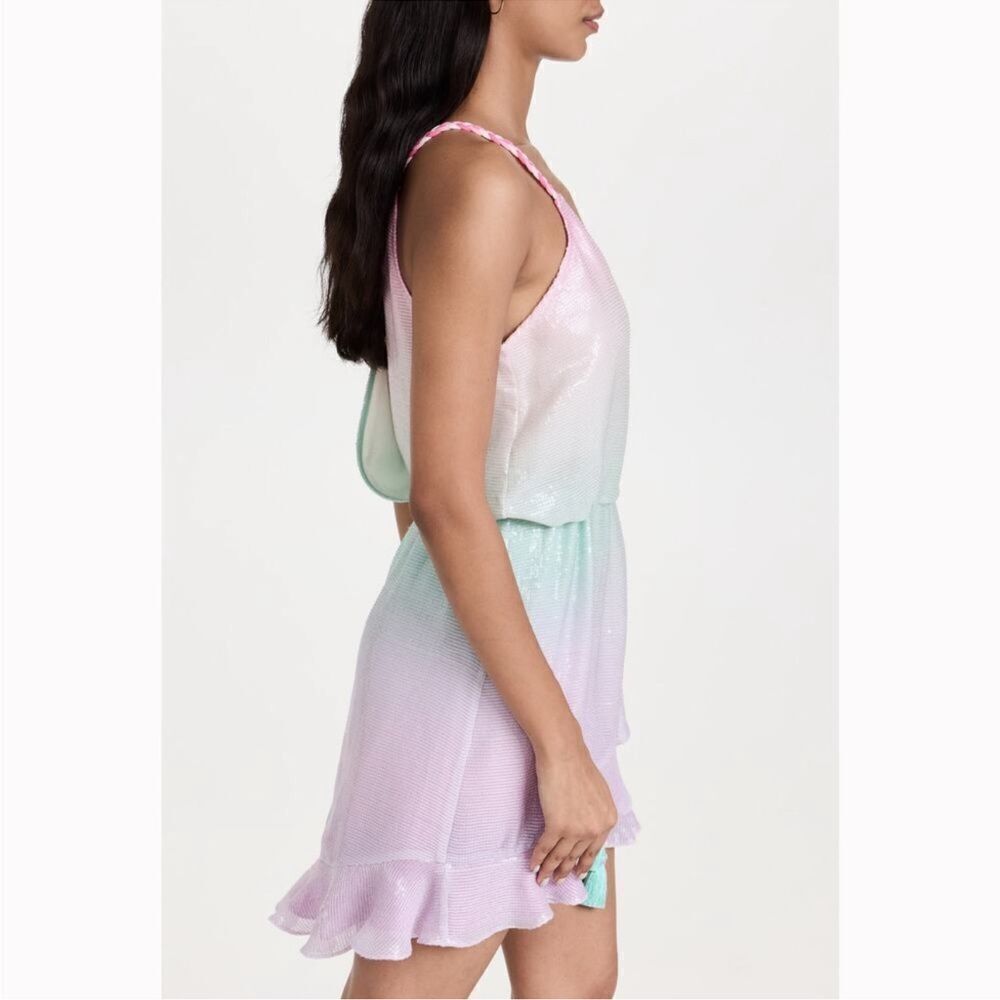 NWT Rococo Sand Pax Wrap Mini Dress in Unicorn Tricolor Large Revolve - Picture 12 of 16
